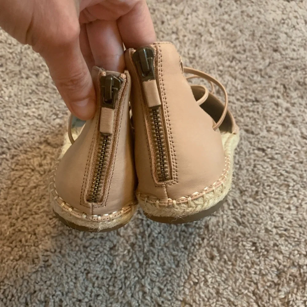 Eileen Fisher Lace Up Espadrilles Sandals Boho Casual Summer Vacation Tan 7.5